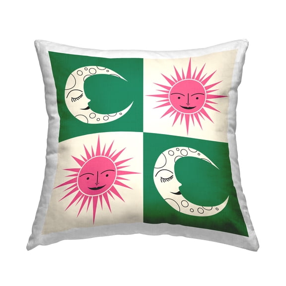 Stupell Industries Alternating Sun & Moon Decorative Printed Throw Pillow Design by Carrie Cantwell