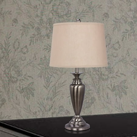 Capri Nickel Table Lamp - Fangio Lighting 2-Piece Metal Table Lamps, Brushed Black Nickel