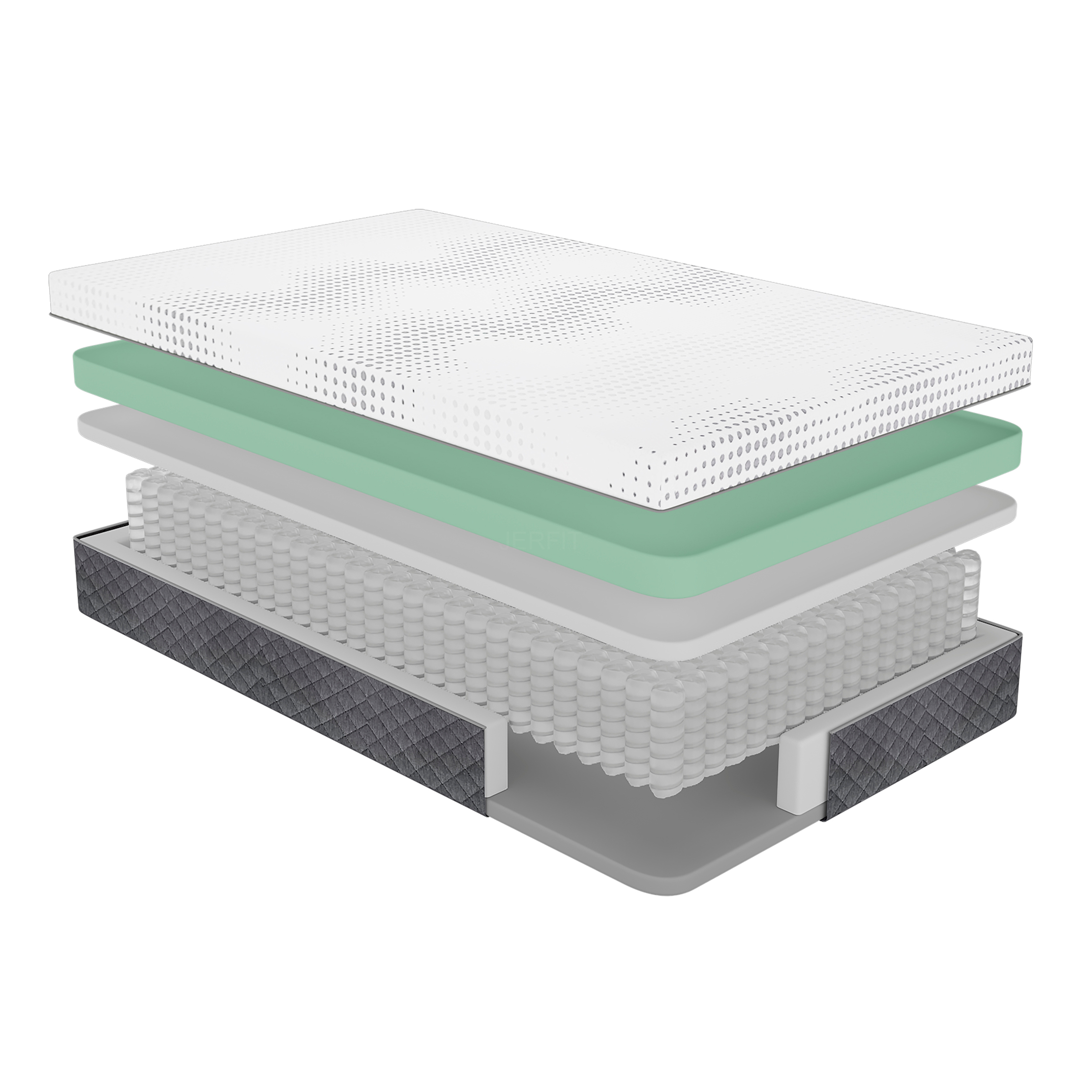 JERFIT 12 Inch King Size Hybrid Mattress, Gel-Infused Memory Foam Pocket Springs for Cool Sleep, Plush Support, Medium Firm Feel, Bed-in-a-Box