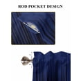 thumbnail image 6 of Navy Blue Black Ombre 2 Panel Kitchen Curtains for Small Windows, Modern Abstract Striped Gradient Bathroom Tier Curtain, Short Window Treatment for Bedroom/Living Room 55"x36", 6 of 6