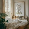 thumbnail image 4 of Cute Bunny, Rabbit, Forest Animals, Woodland Animals, Boho, Pink Flowers, Girl Nursery - Illustration Watercolor Floral Animal Whimsical Unframed Wall Art Print 6 x 8 inches, 4 of 13
