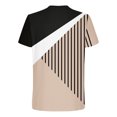 thumbnail image 4 of Jinhomg Casual Tee Shirts for Men 2025 Trendy Color Block Geometric Print T-Shirt Big and Tall Comfy Short Sleeve Crew Neck Tops Daily Wear Holiday Sales Khaki XL, 4 of 6