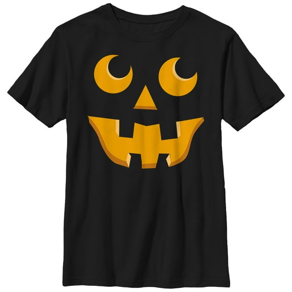 Boy's Lost Gods Halloween Jack-o'-Lantern Toothy Grin Graphic Tee Black Large