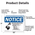 thumbnail image 2 of (2 Pack) Employee Hand Washing OSHA Notice Sign 10 Inch X 7 Inch Indoor / Outdoor Rust-Free Aluminum Metal Signs for Workplace, Workshop, and Construction Site, Made in the USA, 2 of 8
