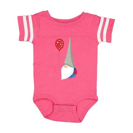 

Inktastic Fourth Of July Gnome With Ballon And Long Beard Gift Baby Boy or Baby Girl Bodysuit