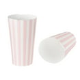 thumbnail image 2 of Restaurantware-Bio Tek 20 Ounce French Fry Cups, 100 Disposable French Fry Holders - With Fold-Down Cover, Tab Lock Closure, Striped Paper Cups, For Onion Rings, Chips, or Popcorn, Stackable, 2 of 11