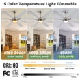 thumbnail image 5 of 72 inch Large Ceiling Fan with Remote, 5 Color Temperature LED Dimmable Light, 8 Double-sided Blades, 5 of 8