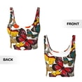 thumbnail image 5 of Fotbe Retro Floral Butterfly Pattern Womens' Sports Bra Longline Wirefree Padded with Medium Support Sports Moisture-Wicking Workou Vest,Tank Top-Small, 5 of 9