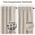 thumbnail image 3 of GLEAMIST 100% Blackout Faux Linen Curtains for Bedroom Living Room, Set of 2, Thermal Insulated Back Tab Drapes, 52”Wx108”L, Cream, 3 of 7