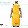 thumbnail image 4 of G & F Leather Welding Apron 6 Pockets, Heat & Flame-Resistant Heavy Duty Work Aprons, 42", Yellow, 4 of 7