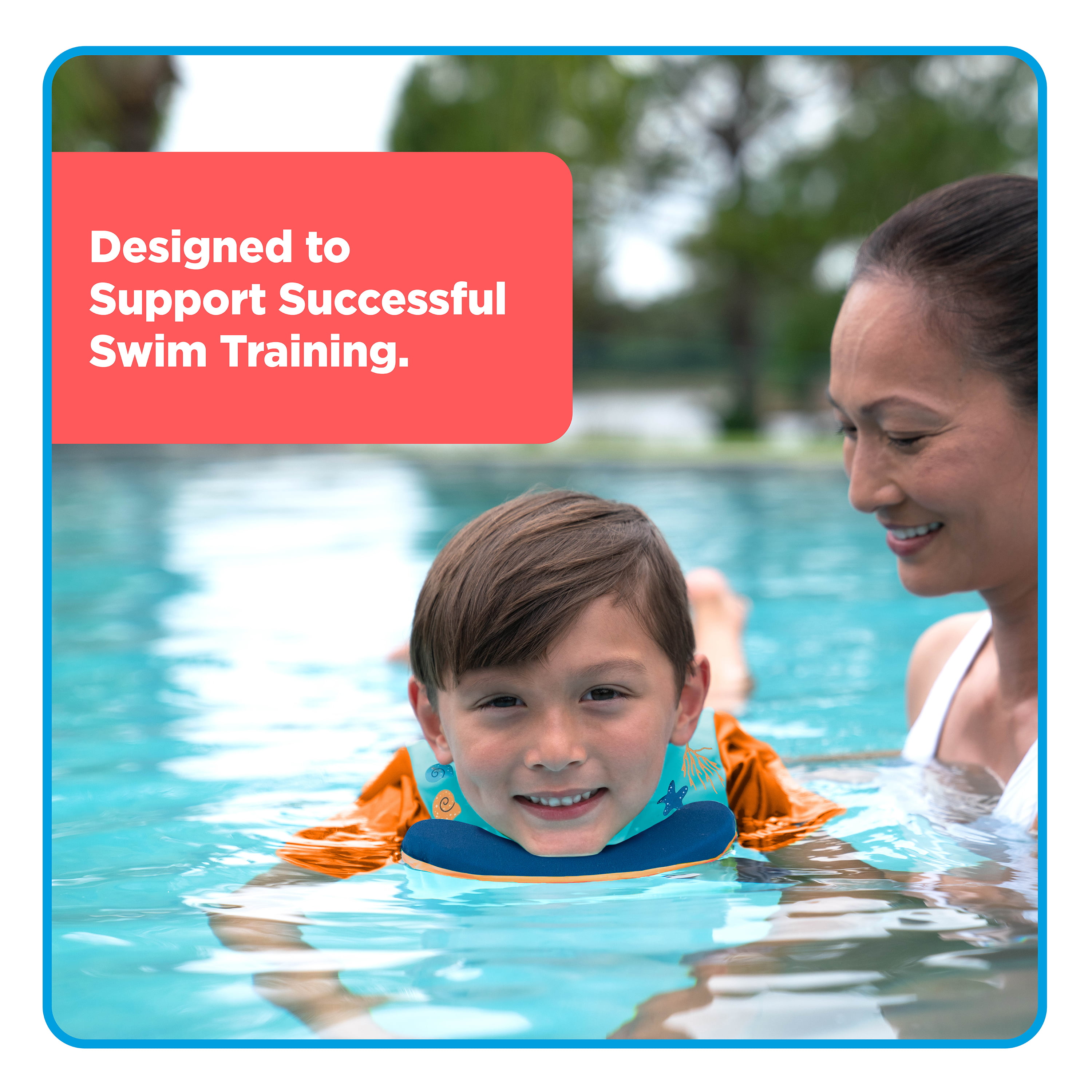 Swim School Deluxe Unisex Child Swim Trainer, Ages 2 to 4 Years, Multi-Color