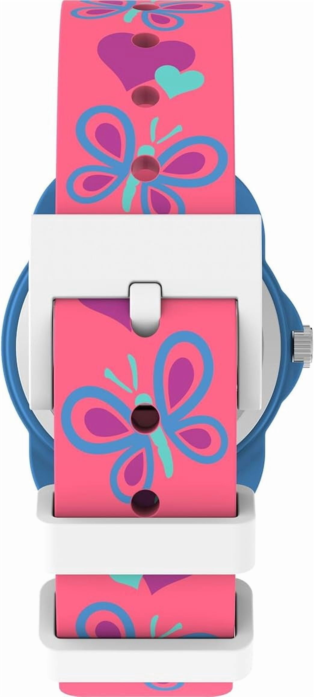 Timex Youth Kids Time Teacher 30mm Watch - Pink Strap White Dial Blue Case