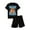 Black, variant on Men's 2 Piece Short Sets Graphic Print Short Sleeve T Shirts and Drawstring Shorts Clothing Set Black B M