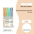 thumbnail image 6 of HaoXun 6Pcs Cute Pastel Highlighters Set - Quick Dry No Smear Soft Tip Fluorescent Markers, Dual-Tip for Wide/Narrow Lines, Assorted Colors for School Office, 6 of 7