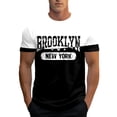 thumbnail image 5 of Brooklyn New York Letter Graphic Tees for Men 2026 Summer Casual Short Sleeve Crewneck Color Block T Shirts, 5 of 5