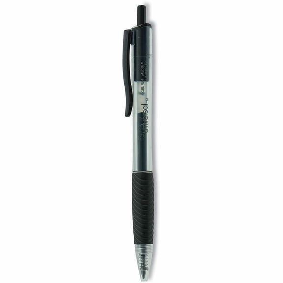 Comfort Grip Medium 0.7mm Retractable jel Pen - Black (12-Piece)