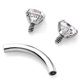 thumbnail image 5 of 2pcs Labret Labio Ceja Stud Pendientes de lengua Spark Piercing Joyas Blanco SM SunniMix Joyería piercing de la ceja, 5 of 8