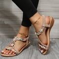 thumbnail image 3 of AXXD Women Beige Sandals Summer Knit Hollow Out Comfy Sandals Slope Heeled Beach Casual Shoes, 3 of 9
