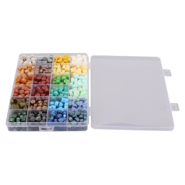 Adhesivos De 24 Colores Encerado Adhesivo Fácil De Derretir Se Seca Rápidamente Exquisita Artesanía Octogonal Cuenta De Cera Adhesiva, Cuentas De Cera De Sellado Para Bodas