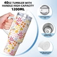 thumbnail image 3 of Pofeuu Colorful Floral Print 40oz Ice Bully With Handle And Straw Stainless Steel Vacuum Insulated Cup And 2 In 1 Straw Lid, 3 of 8