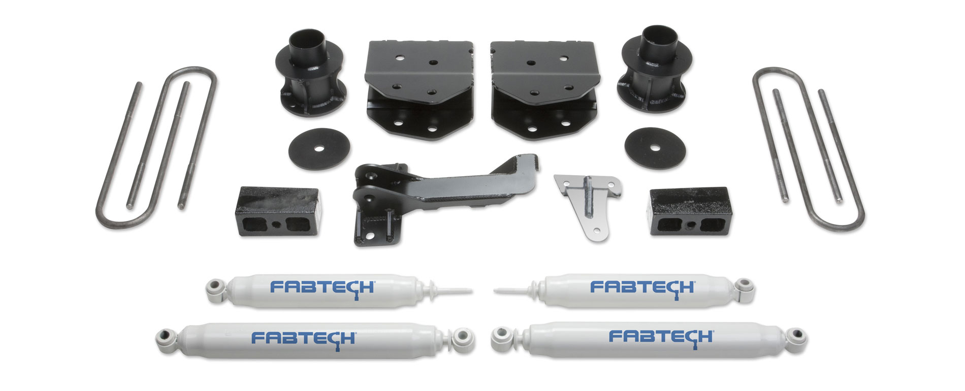 Fabtech 4" BUDGET SYS W/PERF SHOCKS 2005-07 FORD F250/350 4WD