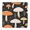 Colorful Mushroom Plant, variant on Yellow Brown Mushroom Small Flower White Pattern Square Fitted Tablecloth with Elastic Edge,Square Table Cover,Washable Elastic Table Cover for Home Kitchen Party Decor 34"x34"