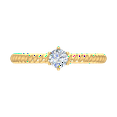 thumbnail image 3 of 1/4 Carat Prong Set Diamond Engagement Ring Band in 14K Yellow Gold (Ring Size 10.75), 3 of 5