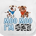 thumbnail image 4 of Inktastic Moo Moo I'm 1 with Cute Holstein Cows Boys or Girls Baby Bib, 4 of 4