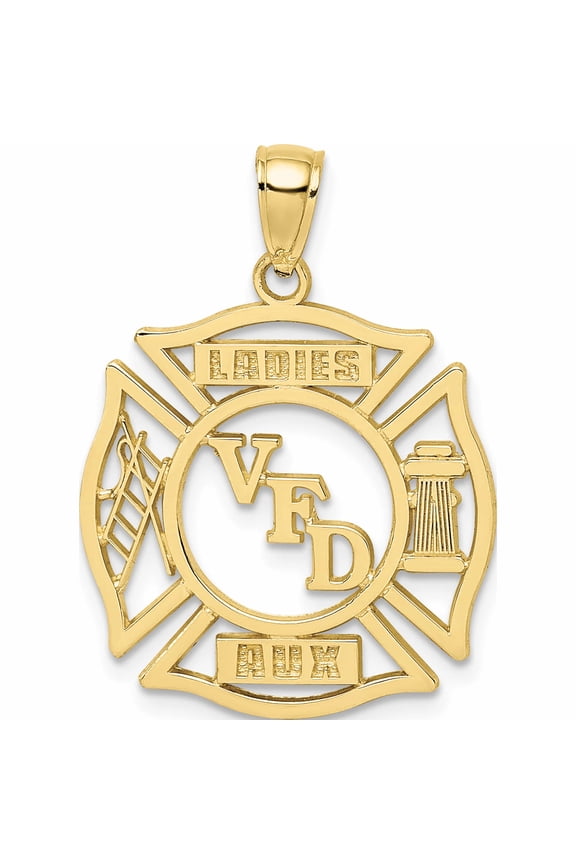 10K Yellow Gold Vfd Ladies Aux Shield Charm (20.8 X 20.8) Made In United States -Jewelry By Sweet Pea