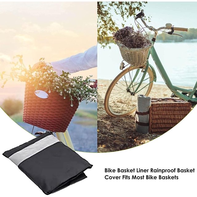 Forro para cesta de bicicleta de 2 uds, cubierta impermeable para cesta de bicicleta, cubierta impermeable para cesta de bicicleta, forro interior que se adapta a la mayoría de las cestas de bicicleta ShuxiuWang 8390606348203