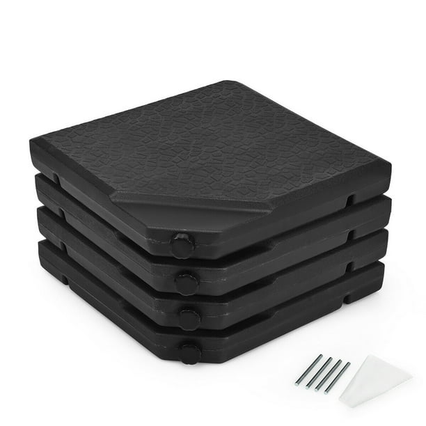 Costway Base 4 piezas 100 kg para sombrilla, set base con empuñadura y embudo, base cuadrada con 4 piezas para llenar con arena/agua para sombrilla para patio