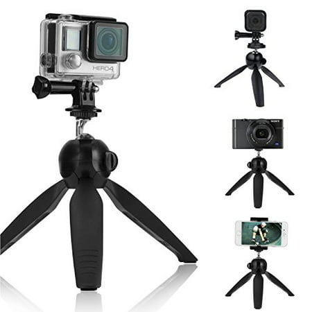 CamKix Premium 3in1 Tripod Base and Hand Stabilizer Grip for All GoPro Hero 5, Black, Session, Hero 4, Session, Black, Silver, Hero+ LCD, 3+, 3, 2, 1 Camera and Smartphone - Secure Locking / Anti