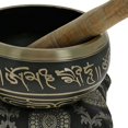 thumbnail image 3 of Singing Bowl Black Brass Musical Instruments Tibetan Buddhist Himalayan Bell Metal for Meditation with Stick and Cushion 5 Inch, 3 of 5