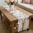 thumbnail image 6 of Easter Table Runner 70 Inches Long for Kitchen Dining, Spring Bunny Butterfly Botanical Wooden Grain Dresser Scarf Farmhouse, Dining Table Decorations for Wedding/Parties, 13 x 70 In, 6 of 8