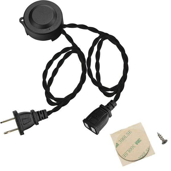 KAYYELAMP White Motion Sensor Parts Extension Black Twisted Cord Light Sensor Sensitivity Time Adjustable Plug in Socket Type Auto Detect Switch Lights Timer Switch 1Pcs