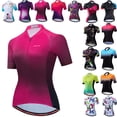 thumbnail image 2 of 2022 Jersey de ciclismo para mujer, camiseta de manga corta para bicicleta de montaña o carretera, ropa de ciclismo para mujer, blusa de verano roja, 2 of 4