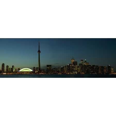 35' Diameter Color - Toronto Ontario Skyline Stretched Canvas - Alan Marsh Design Pics (35 x 12)