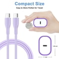 thumbnail image 6 of Type C Charger Block Fast Charging, PD 20W USB C Wall Charger with Type C to C Cable 6FT, USB C Charger Fast Charging Type C Brick Cube Charger Adapter Compatible for iPhone Samsung Android, Purple, 6 of 7