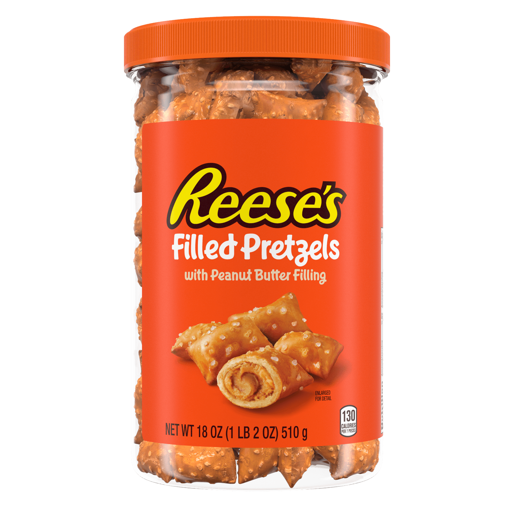 REESE'S Peanut Butter Filled Pretzels Plastic Jar, 18 oz