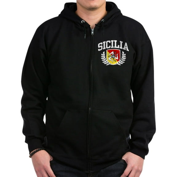 CafePress - Sicilia Zip Hoodie (Dark) - Zip Hoodie, Classic Hooded Sweatshirt with Metal Zipper