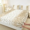 thumbnail image 3 of jejeloiu Leopard Cheetah Pattern Queen Sheet Sets,Gold Glitter Print Flat Sheet,Modern Aesthetic Desgin Queen Fitted Sheet For Boys Girls,Luxury Bedroom Decor,4 Pieces, 3 of 7