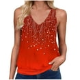 thumbnail image 2 of Women's Tank Tops Floral V Neck Sleeveless Casual Loose Fit, 2 of 4