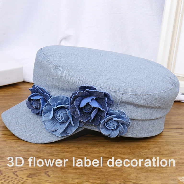 ROZYARD 3D Flower Beret Hat Women Fashion Driver Hat