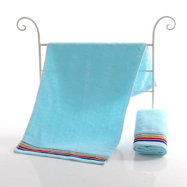 Zhuge Toallas de baño de 3 piezas, 34 x 74 cm, ideales para el día a día, ligeras y de secado rápido. Ideales para el baño y el tocador. Algodón puro (azul).