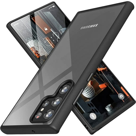 Starshop Samsung Galaxy S23 Ultra case, With Tempered Glass Protector, Shockproof Clear Case