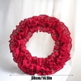 thumbnail image 2 of 14.9Inch Valentines Red Burlap Circular Shaped Ribbon Wreath for Front Door Wall Window Party Valentine's Day Wedding Anniversary Decor, 2 of 8