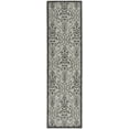 thumbnail image 2 of Nourison Garden Party Indoor/Outdoor Transitional Damask Ivory/Charcoal 2'2" x 7'6" Area Rug, (8' Runner), 2 of 8