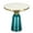 Blue/White Stone, variant on LeisureMod 19" Round End/Side Table with Glass Top and Brushed Gold Iron Rim Tempered Glass Pedestal Base No Assembly for Modern Home, Living Room Tully Collection in Green/Black