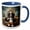 Blue/White, variant on 3drose, Bernese Mountain Dog on Throne with Crown, 11oz Two-tone Red Mug