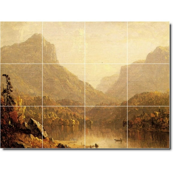 Ceramic Tile Mural-Sanford Gifford Landscapes Painting 403. 17" w x 12.75" h using (12) 4.25 x 4.25 ceramic tiles